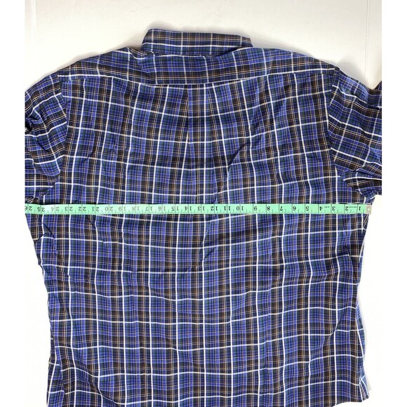 Polo Ralph Lauren Mens Sz XL Custom Fit Blue Plaid Long Sleeve Button Down Shirt - Picture 9 of 12